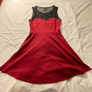 Grunge mesh red dress